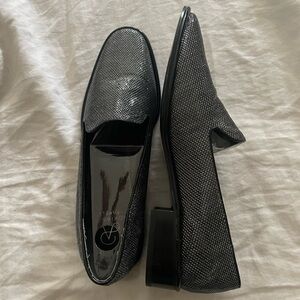 Adrianna Papell Black Sparkly Slip-On Loafers